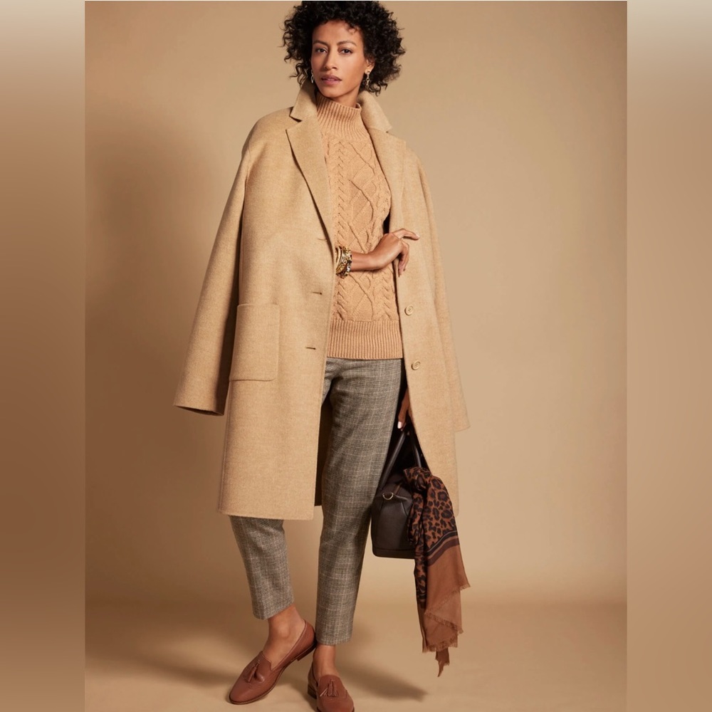 NWT Talbots Wool Cashmere Blend Coat Tan